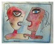 Amour enragé, aquarelle 2015, collection privée