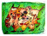 Rêve enboviné, aquarelle 2014
