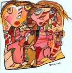 En cage, acrylique CP,2004