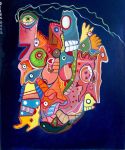 Le radeau sans Méduse, huile sur toile CP,2002