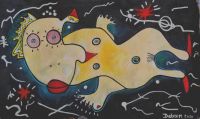 In the dark night, technique mixe sur papier artisanal, 47X 29 cms, 2020