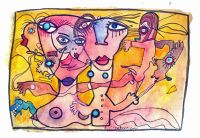 Jeux de rôles, aquarelle, 2021