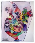 Animalité, aquarelle, 33 X 21 , 2023