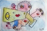 Portrait de famille, aquarelle, 35 X 26, 2022
